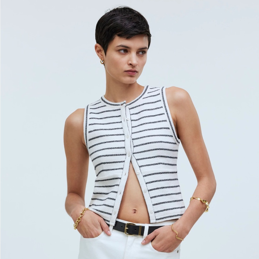 Madewell Split-Crewneck Cardigan Tank sz S NP837